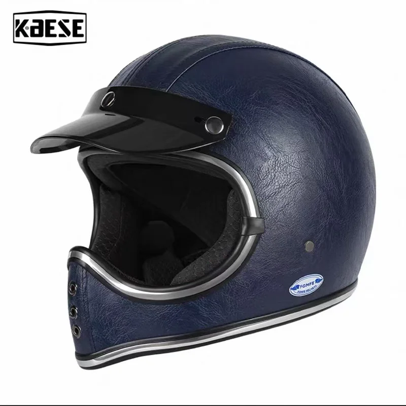

High Quality Fiberglass Full Face Motorcycle Helmets DOT ECE Certified Scratch Resistant with Moisture-Wicking Liner
