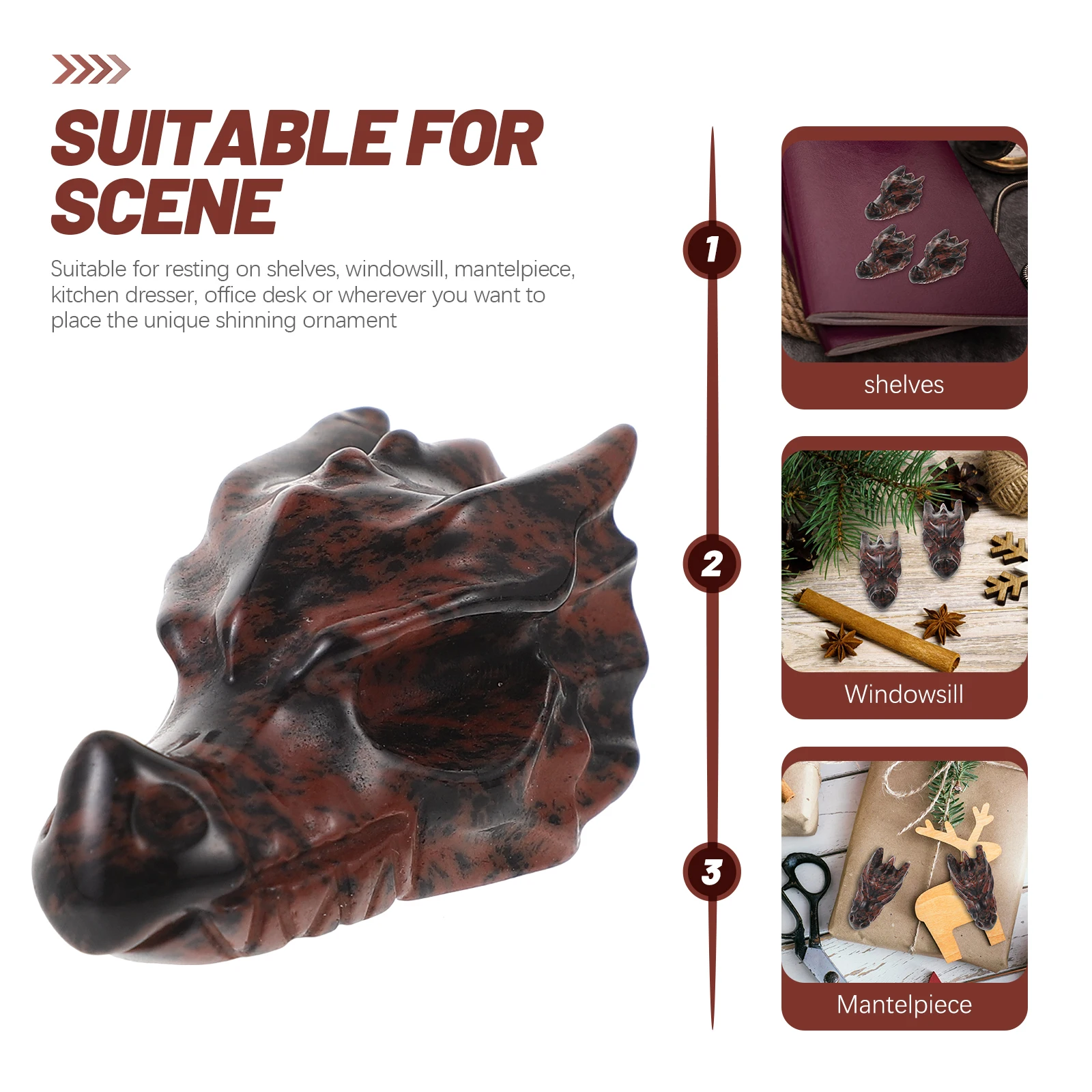 

Crystal Dragon Skull Decor Eye-Catching Home Office Ornament Elegant Design Tabletop Centerpiece Gift Dragon Figurines