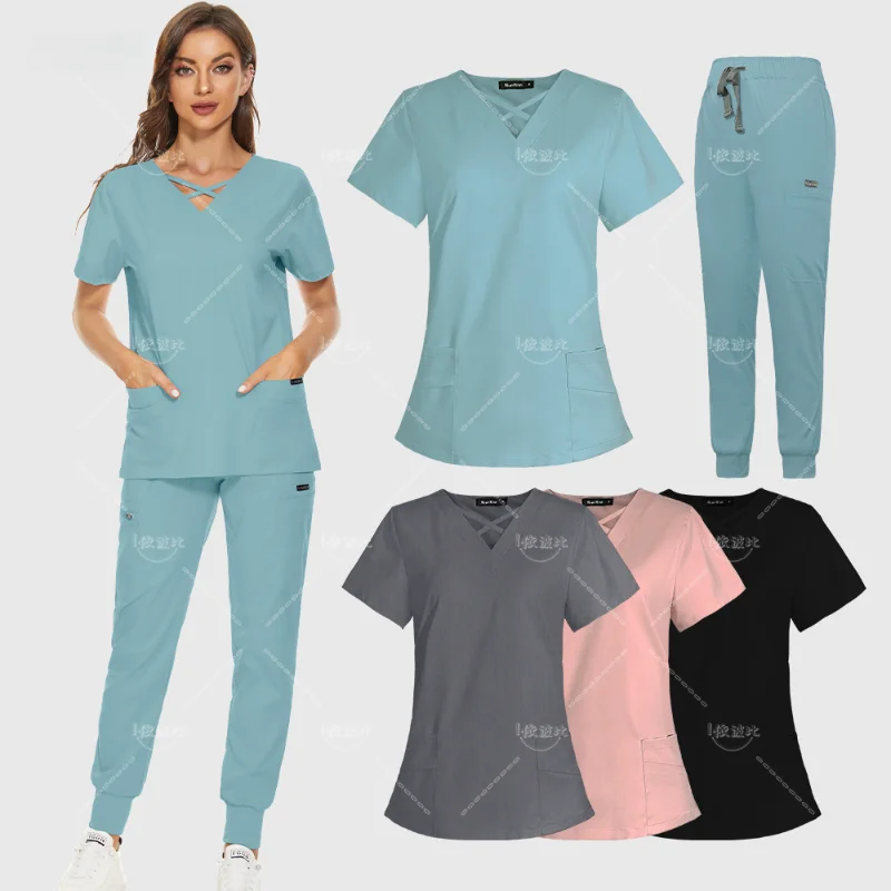 Jogger Top Hosen medizinische Arbeits kleidung Krankenhaus Arzt Arbeits kleidung Krankens ch wester Peeling Set Pflege anzüge klinische Outfits Klinik Uniform