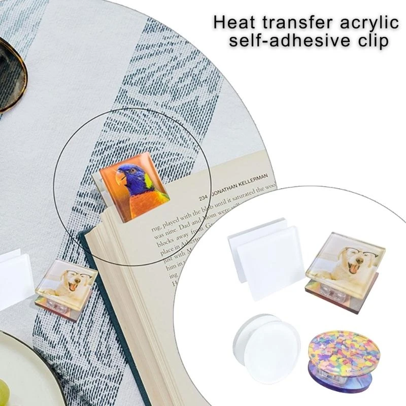 10шт прозрачные акриловые клейкие клейкие зажима для теплопередачи 30x30 мм настенные зажима плаката для украшения