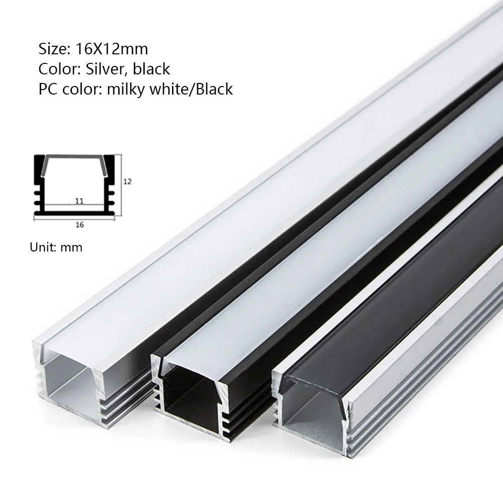 Imagem -03 - Perfil de Alumínio Led para Sala de Cozinha Decoração Interior Tampa de Iluminação Gabinete Armário Bar Bar Strip Lights 0.5m 1m