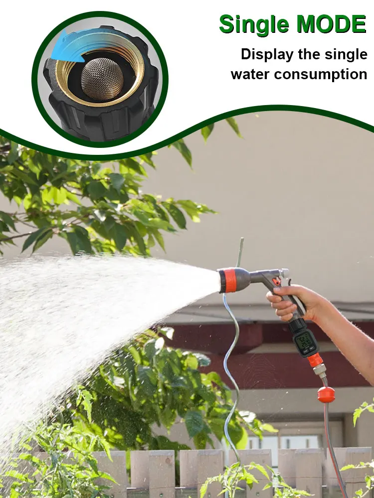 Digitaler Wasserdurchflussmesser mit Hoher Genauigkeit IPX6 zur Messung des Wasserverbrauchs und der Durchflussrate für Gartenbewässerung und Schlauchanwendungen – Detail 6