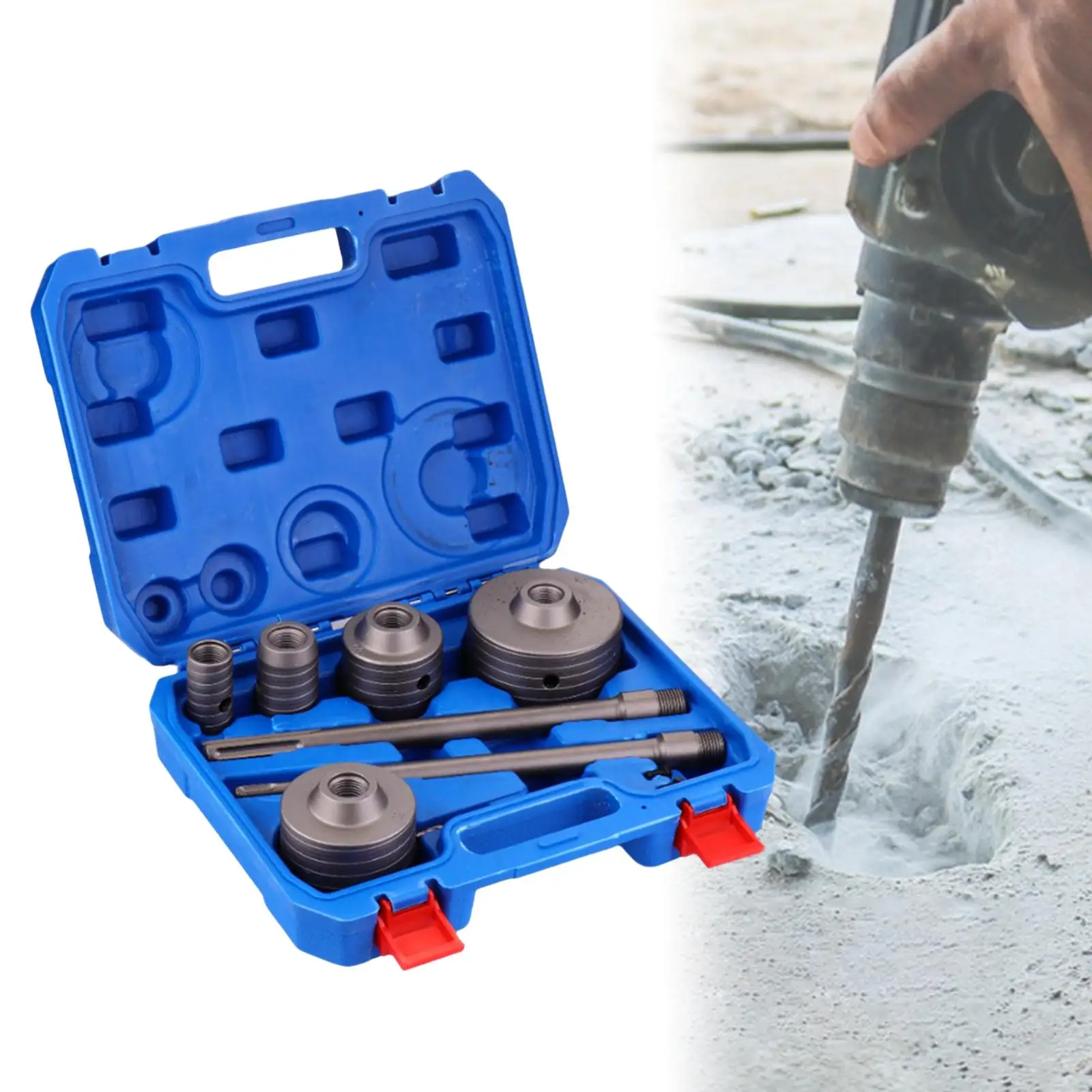 

9Pcs Concrete Holesaw Kit Drilling Accessories Drill Hole Cutter Set for Sewers Cement Water Pipes Water Pipe Tubing Stone