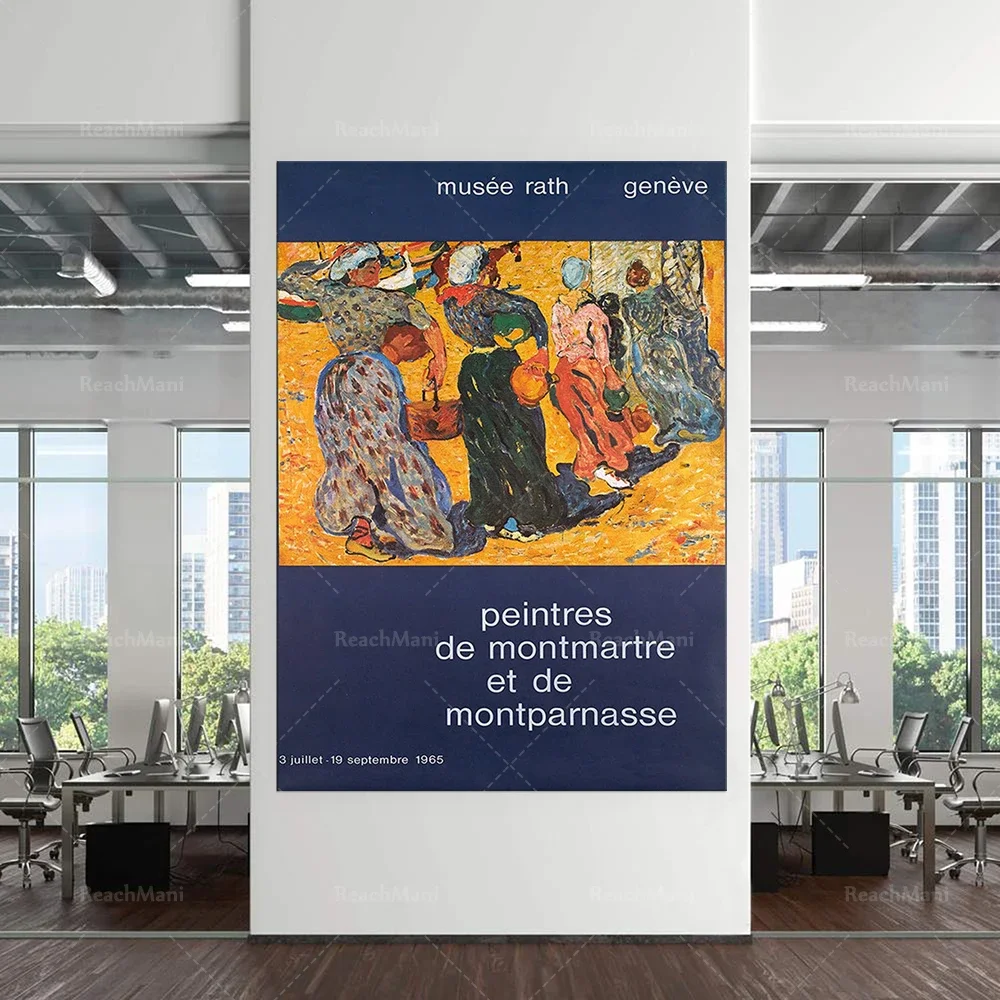 

Rodin vintage exhibition print, mid-century modern art print, museum print, Paris print decoration poster