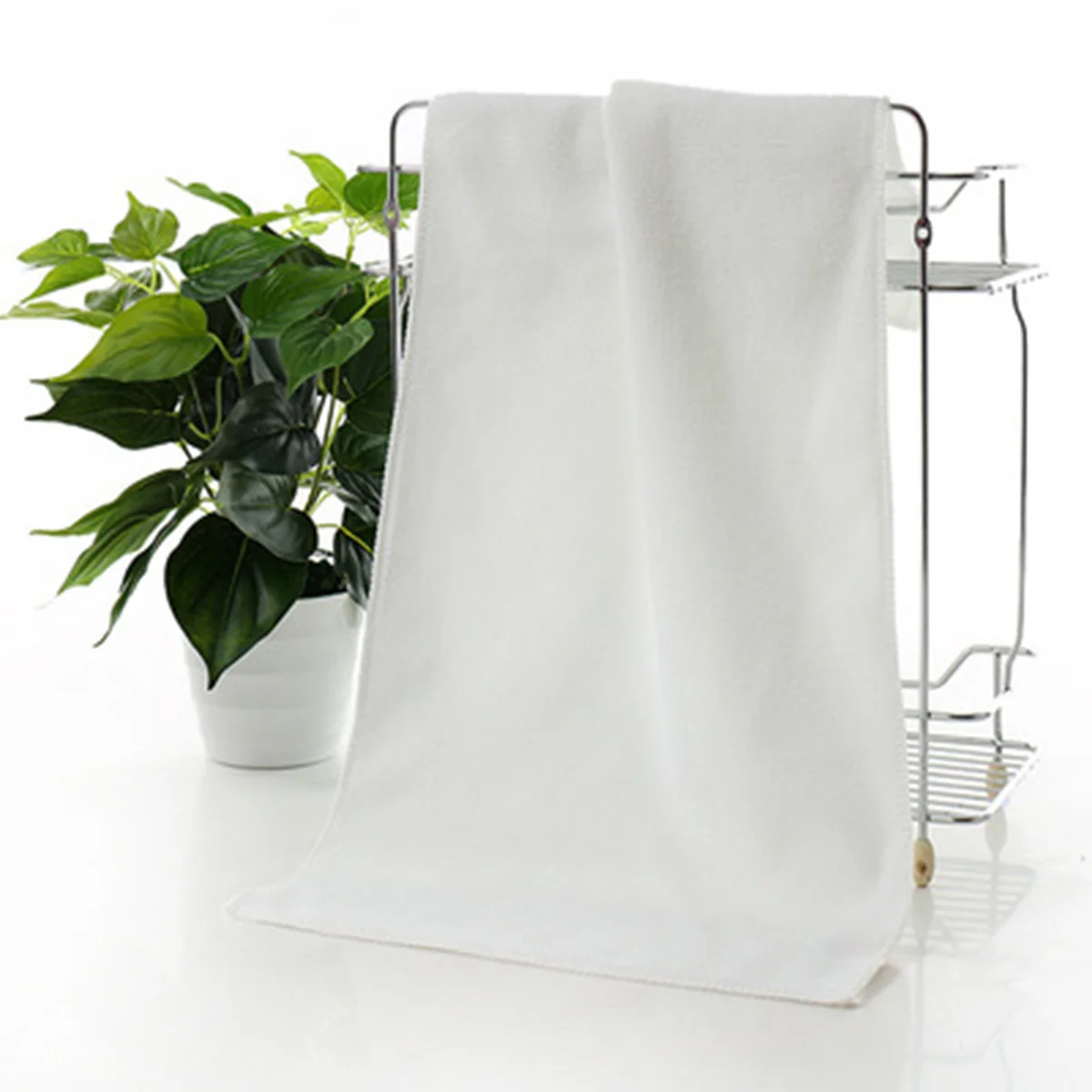 Microfiber Cleaning Cloth White 30x70cm Car Wash Drying Towel Scratch Free Ultra Absorbent Car Polishing Waxing Cloth