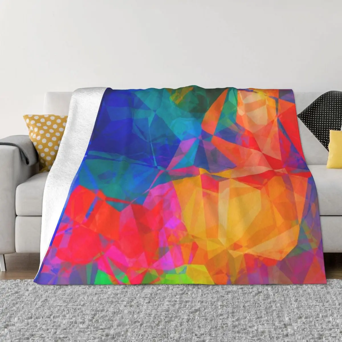 Vibrant Abstract Color Burst Throw Blanket Giant Sofa Blanket Sofa Throw Blanket Hairy Blankets Decorative Bed Blankets