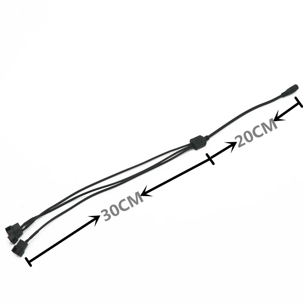 US Regulation 12V DC Power Supply 5.5*2.1mm Adapter Cables For 3Pcs 3Pin 4Pin PWM Computer PC Case Fan Cable