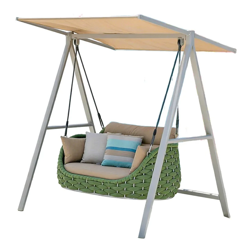 High-end villa courtyard garden swing outdoor balcony terrace  basket leisure double rattan swing