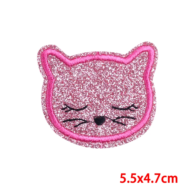 Beautiful Pink Heart Embroidery Patches For Clothes Cute Cartoon Butterfly Iron On Patch For Jacket/Jeans Decoration Sticker DIY