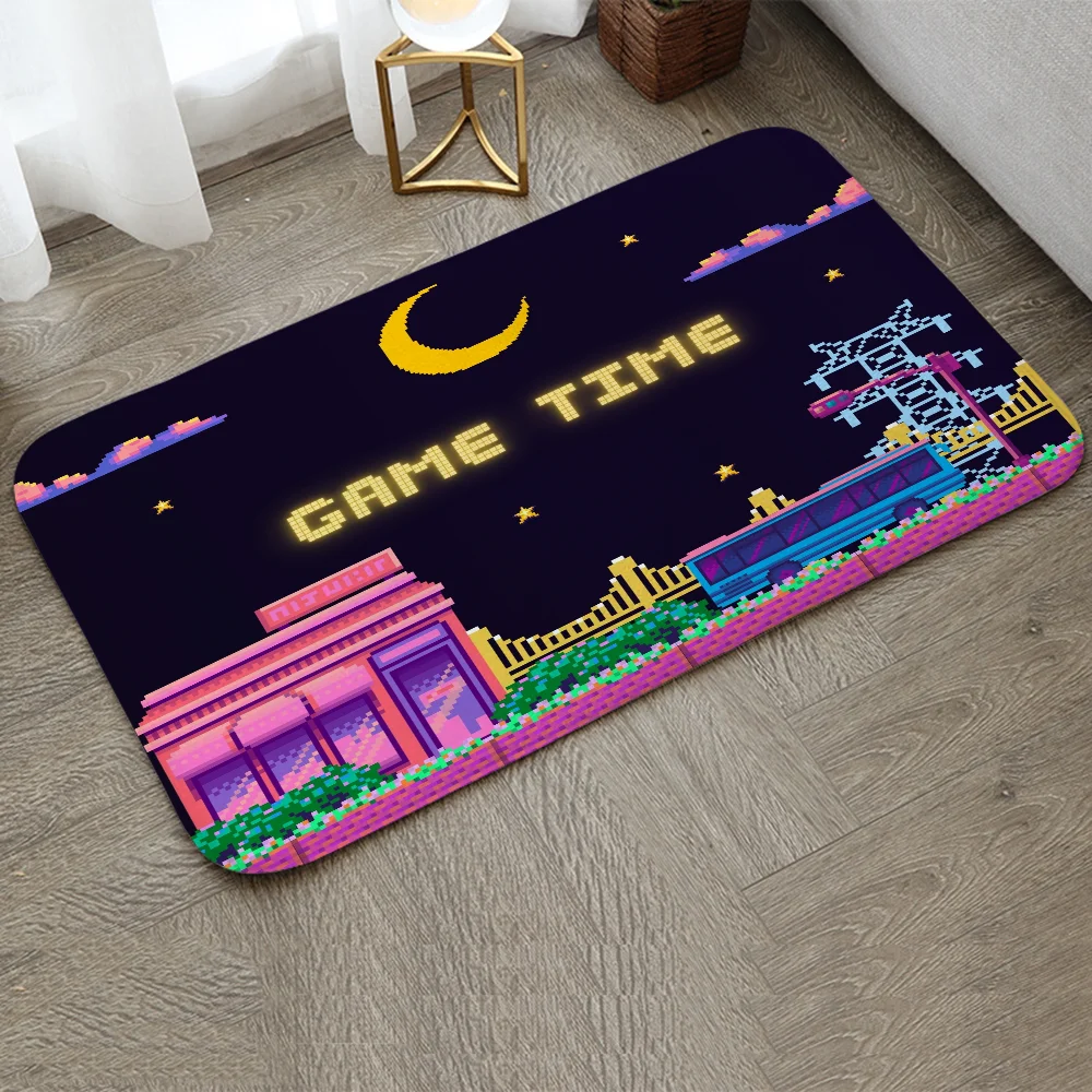 Gamer Pixelated Retro Personal Floor Mat for Kitchen Carpet for Bathroom Outdoor Doormat Entrance Door House Welcome Offers Home