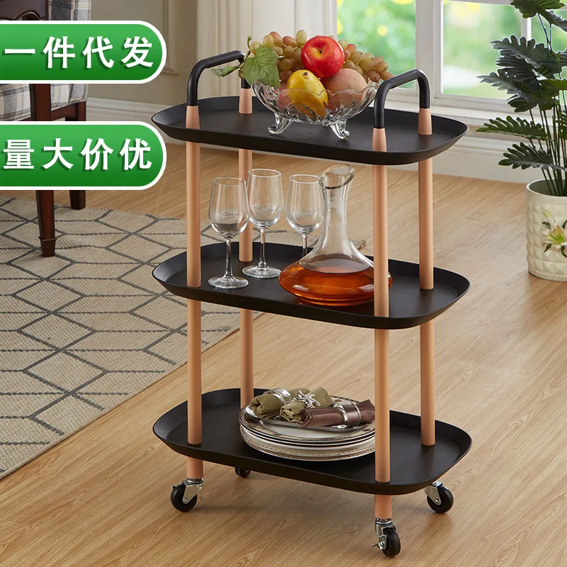 Kitchen 2-3layer Storage Rack Square Cart Simple Multi-function Tray Storage rack bathroom Mobile Living Room Home Accessories