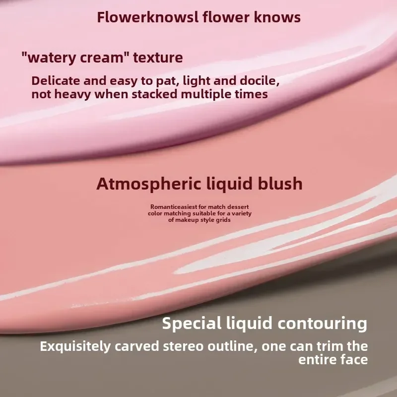 Flower Knows Strawberry Cupid Collection Liquid Blush แต่งหน้าสําหรับแก้ม Matte Finish Face Blushes ครีมเพื่อสุขภาพจากธรรมชาติ