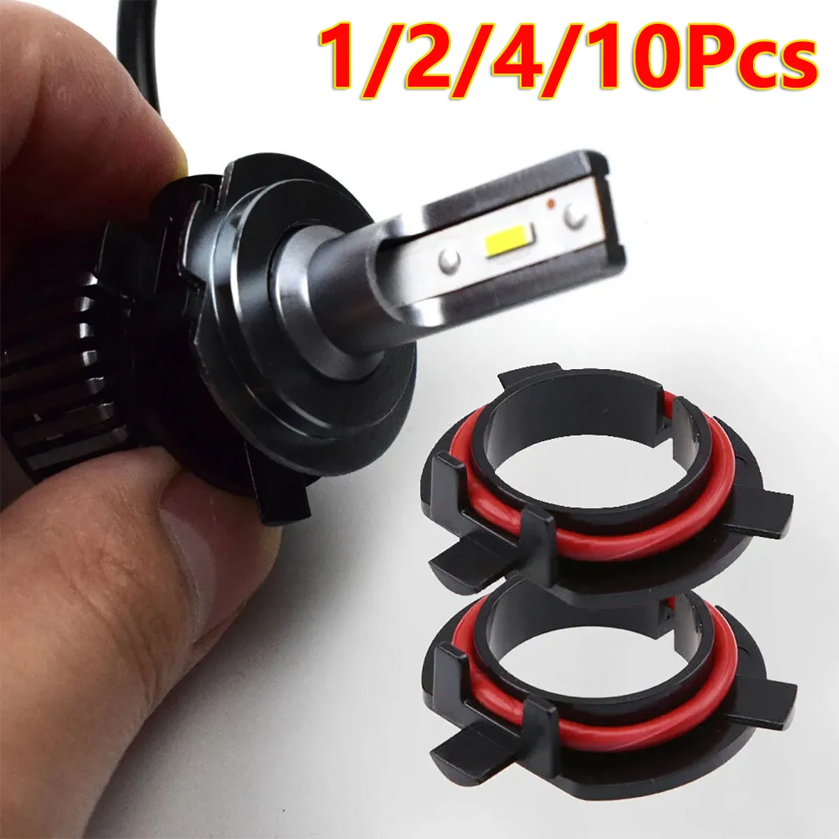 

1/2/4/10Pcs H7 LED Car Headlight Bulb Lamp Holder Adapter Black Retainer Case Socket H7 Holder Base LED Bulb Base Adapter Socket