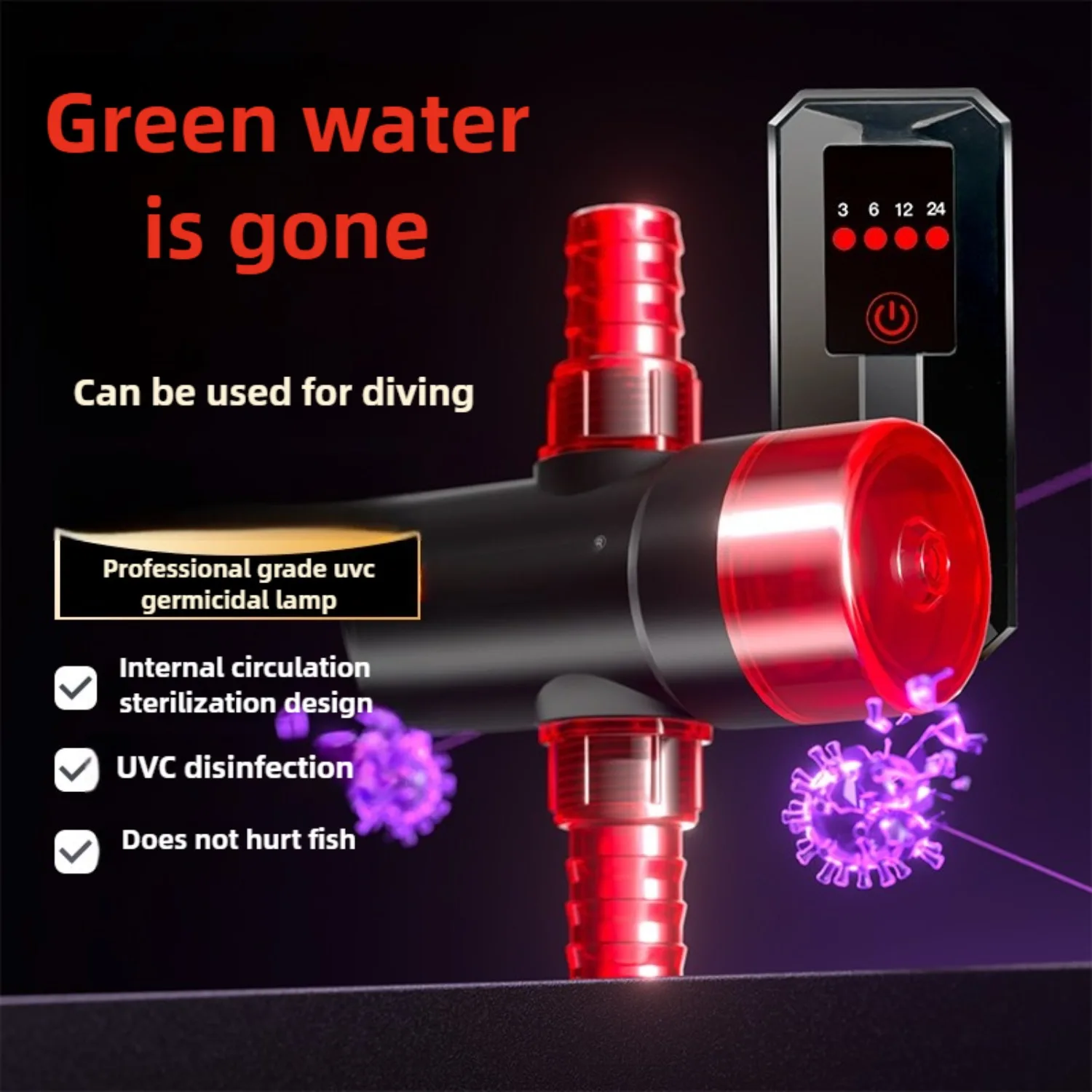 5-ワット-9-ワット水槽滅菌ランプ水中時間藻類除去水族館-uv-ランプフィルター紫外線消毒ランプ