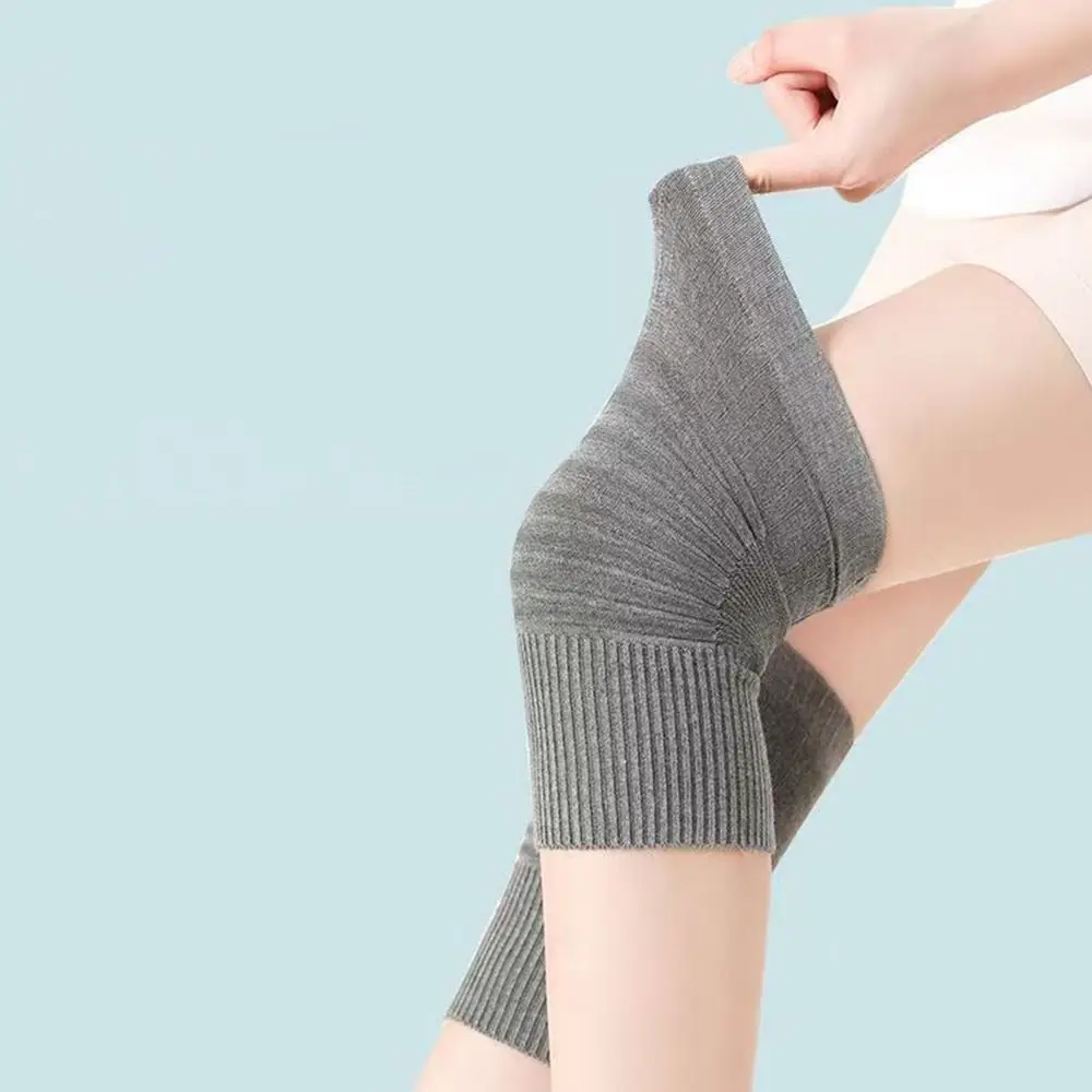 Calentadores de rodilla de algodón de diseño unisex, rodilleras térmicas suaves y elásticas, rodilleras térmicas de punto adecuadas para piernas frías antiguas