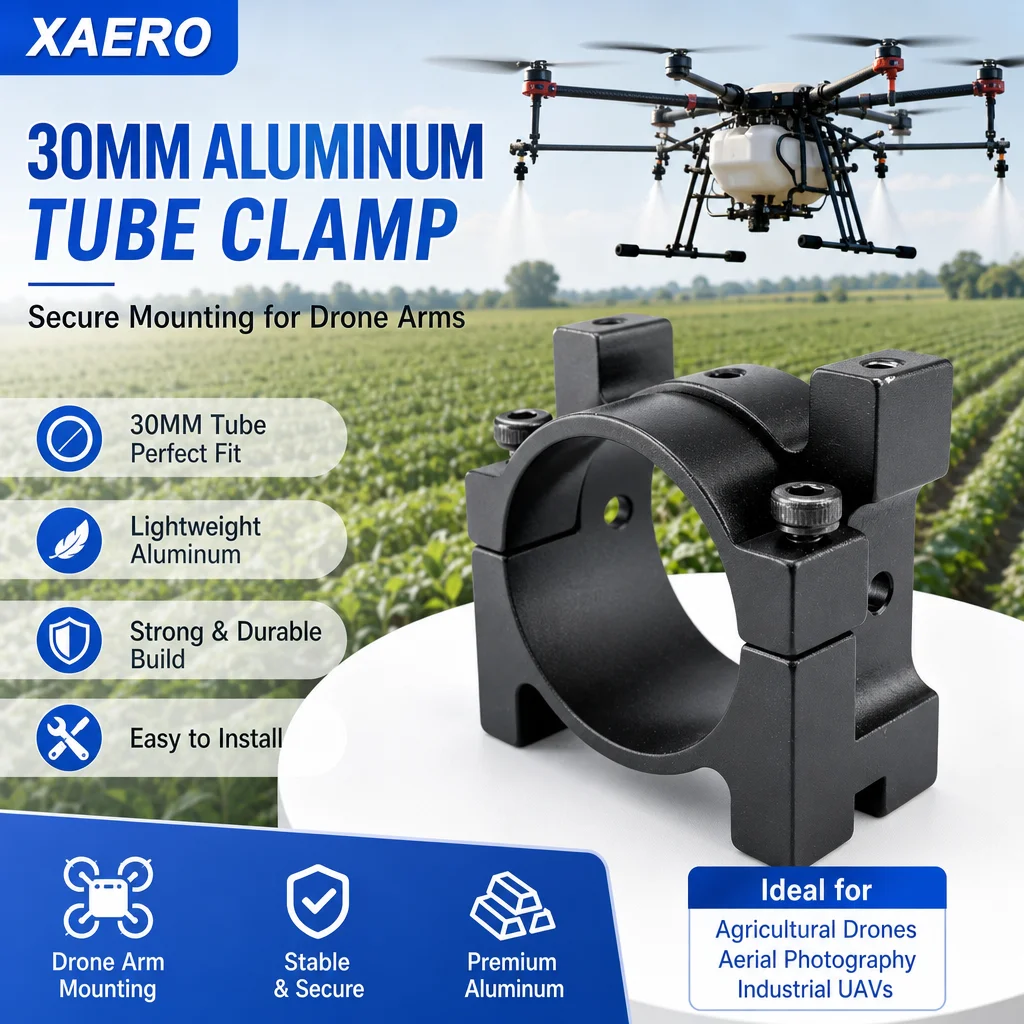 JMRRC 30mm Aluminum Tube Clamp Clip for Multi-rotor Agricultural Sprayer Aerial Photography Drone Arm Mounting Bracket