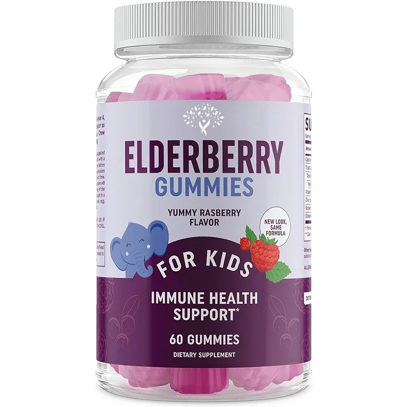 Elderberry Children's Immune Gummies - Non Gmo; Fructose Free Corn Syrup; Gluten Free - Natural Ingredients, 60 Gummies