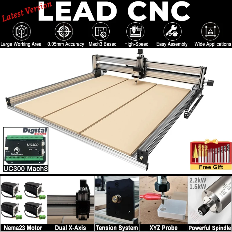 20% OFF BulkMan3D Latest Lead CNC Engraver Full Kit UC300 Mach3 4-Axis DIY CNC Precise Router Machine for Wood, Metal, Acrylic