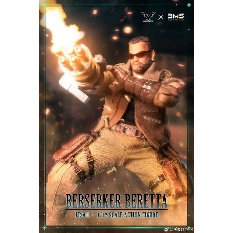 Brotoys 1:12 Scale Anime Action Figure - Movable Doll Series Barret Wallace Cloth Clothing Toy Model Ornament Gift for Boys