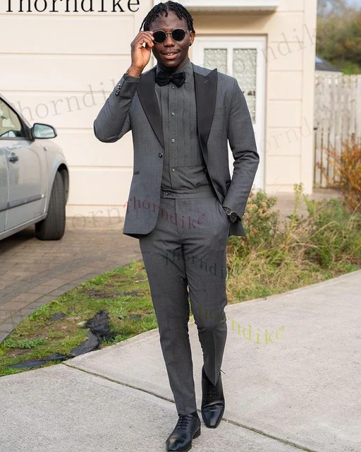 Thorndike Wedding Suit For Men Slim Fit Business Elegant Costume Fashion Grey Tailcoat 2 Pcs Italian Style Halloween Party Set AliExpress