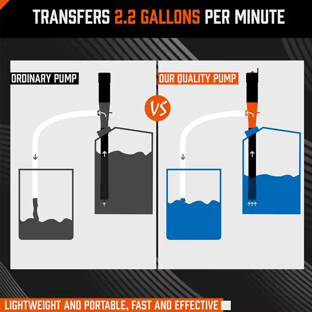 Draagbare overdrachtspomp Batterij-aangedreven elektrische sifonpomp voor gas, brandstof, diesel, wateroverdracht 2,6 GPM Flow Oil Extract T8H8