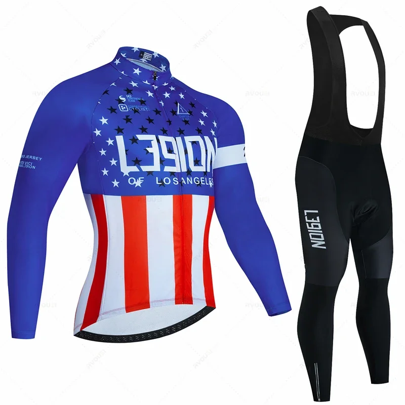 L39ion masculino outono manga longa eua corrida mtb primavera longo conjunto camisa de ciclismo bicicleta ciclismo roupas uniforme ropa ciclismo