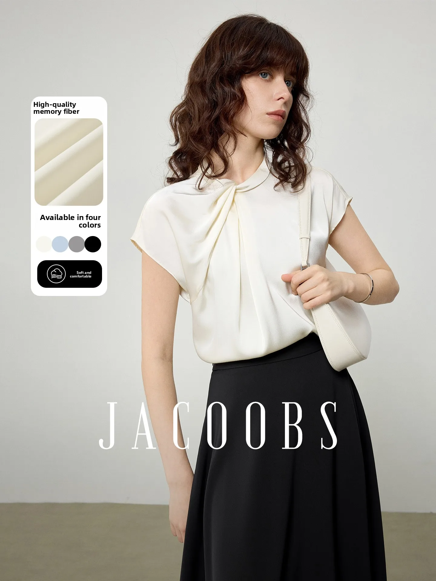 

Yake Home Summer 2026 Commute Style Pearl Bubble Champagne Shirt Top Folded 3D Design Unique Sense Elegant Polyester Blouse