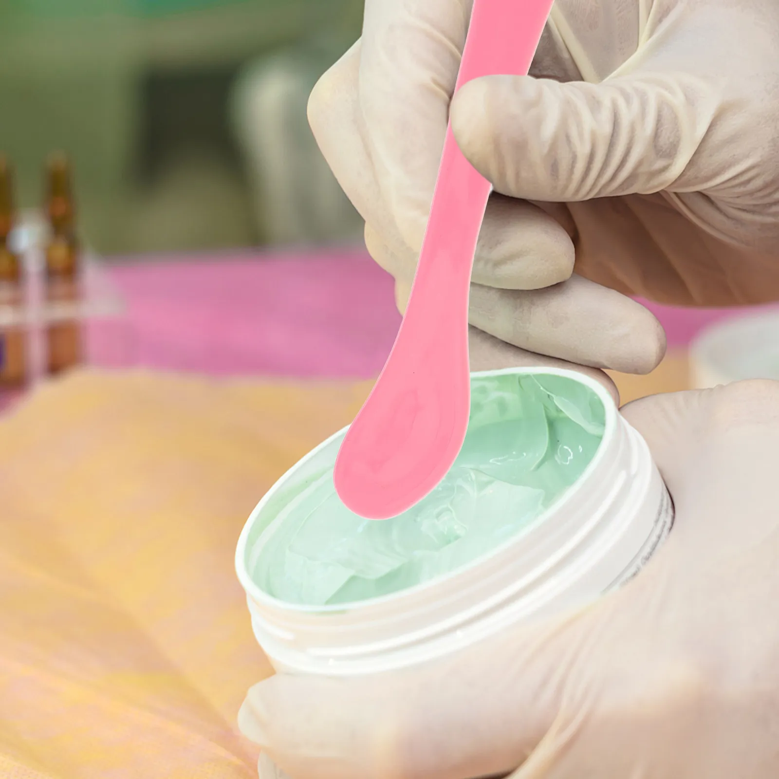 

Набор из 10 шпателей для лица с ручкой из полипропилена для смешивания кремов, отбора проб, косметических процедур и нанесения макияжа