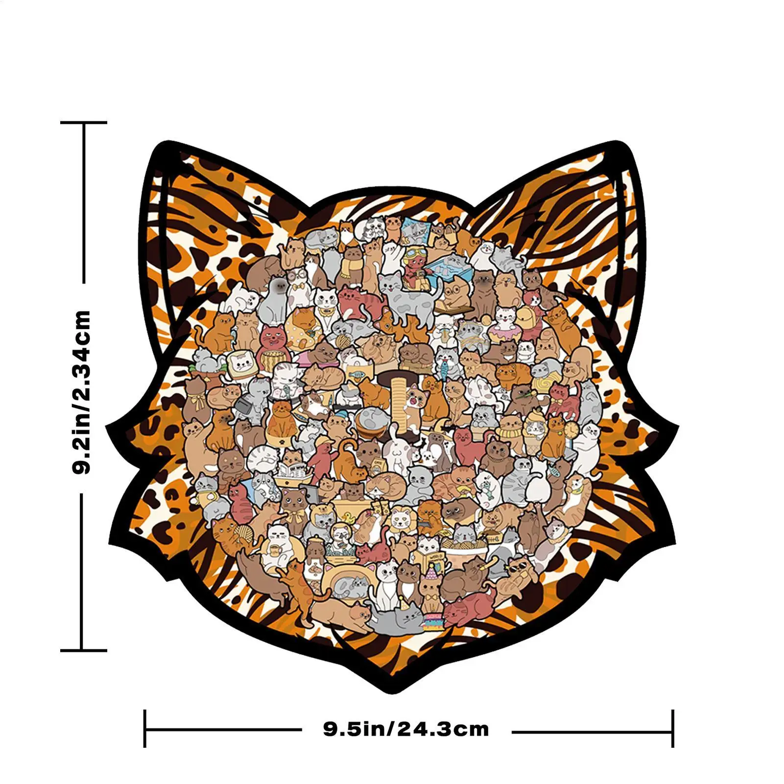 Puzzle in legno a forma di gatto Pezzi unici irregolari di puzzle Gioco Regali di Natale di compleanno per gli amanti dei gatti Decorazioni per la casa