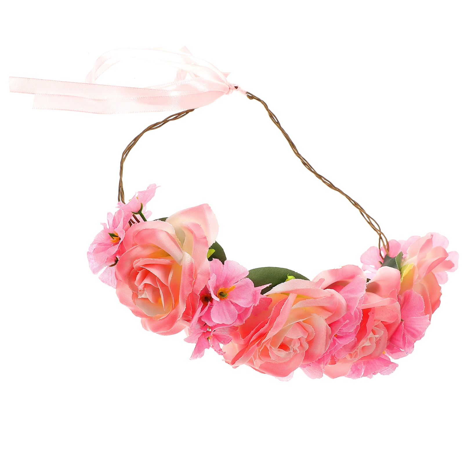

Adjustable Rose Flower Hair Band Wreath Headband for Wedding Party Cosplay Costume Women Elegant Graceful Headpiece