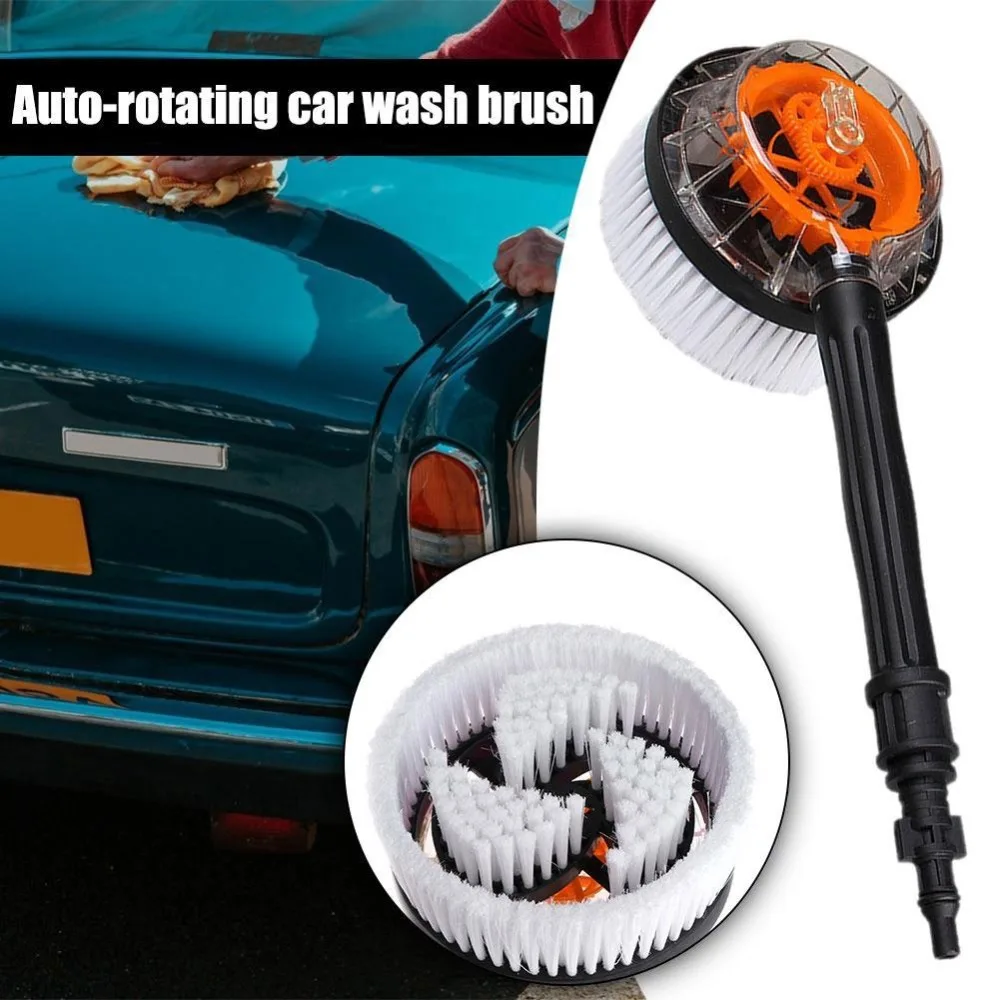 1 Pc High Pressure Car Wash Brush Portable Soft Bristled Round Head Brush Auto-Rotating Car Washing Brush Car Washer Accessories