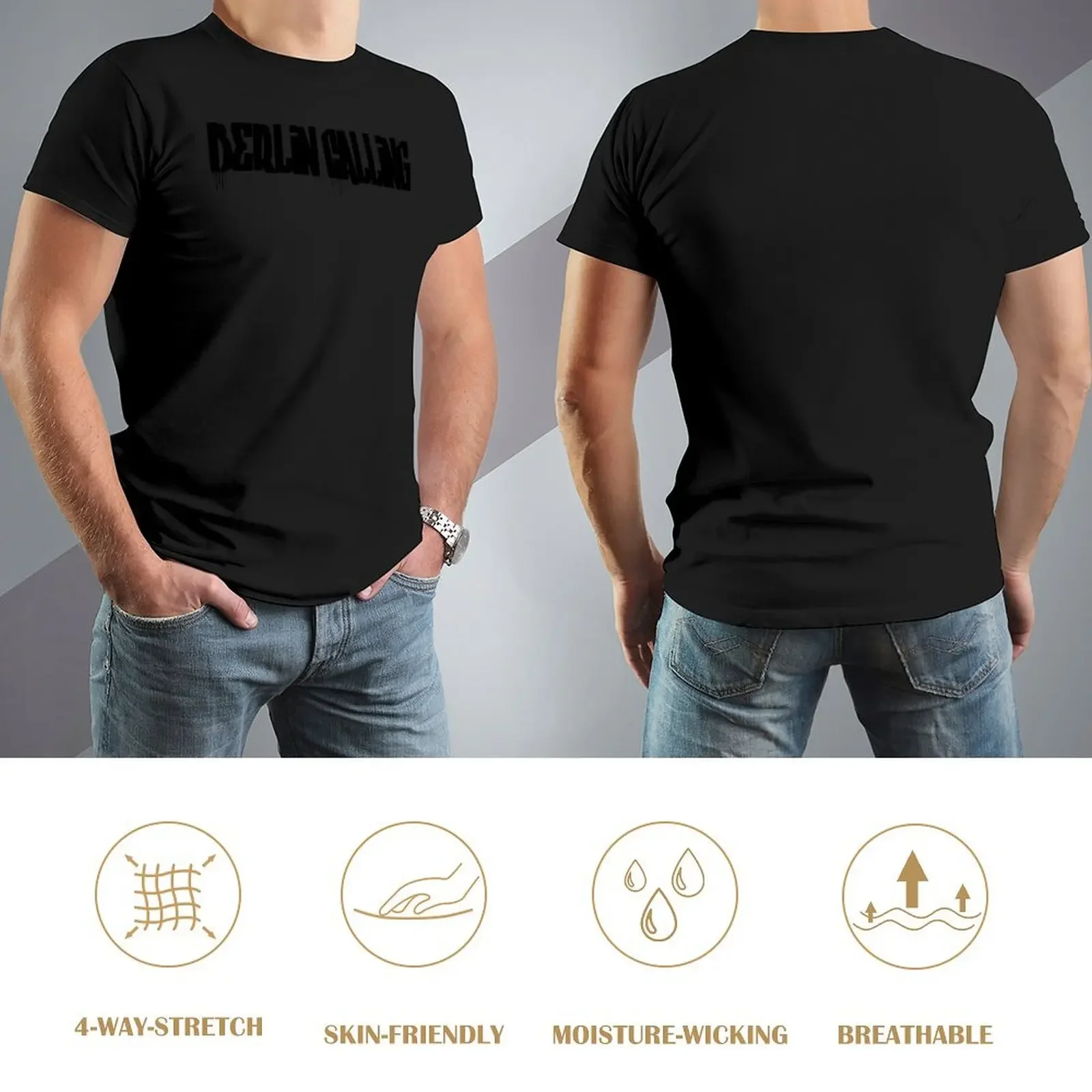 Berlin Calling - Black Drip T-Shirt shirts graphic tee quick drying Short sleeve tee summer 2025 t shirts for men cotton