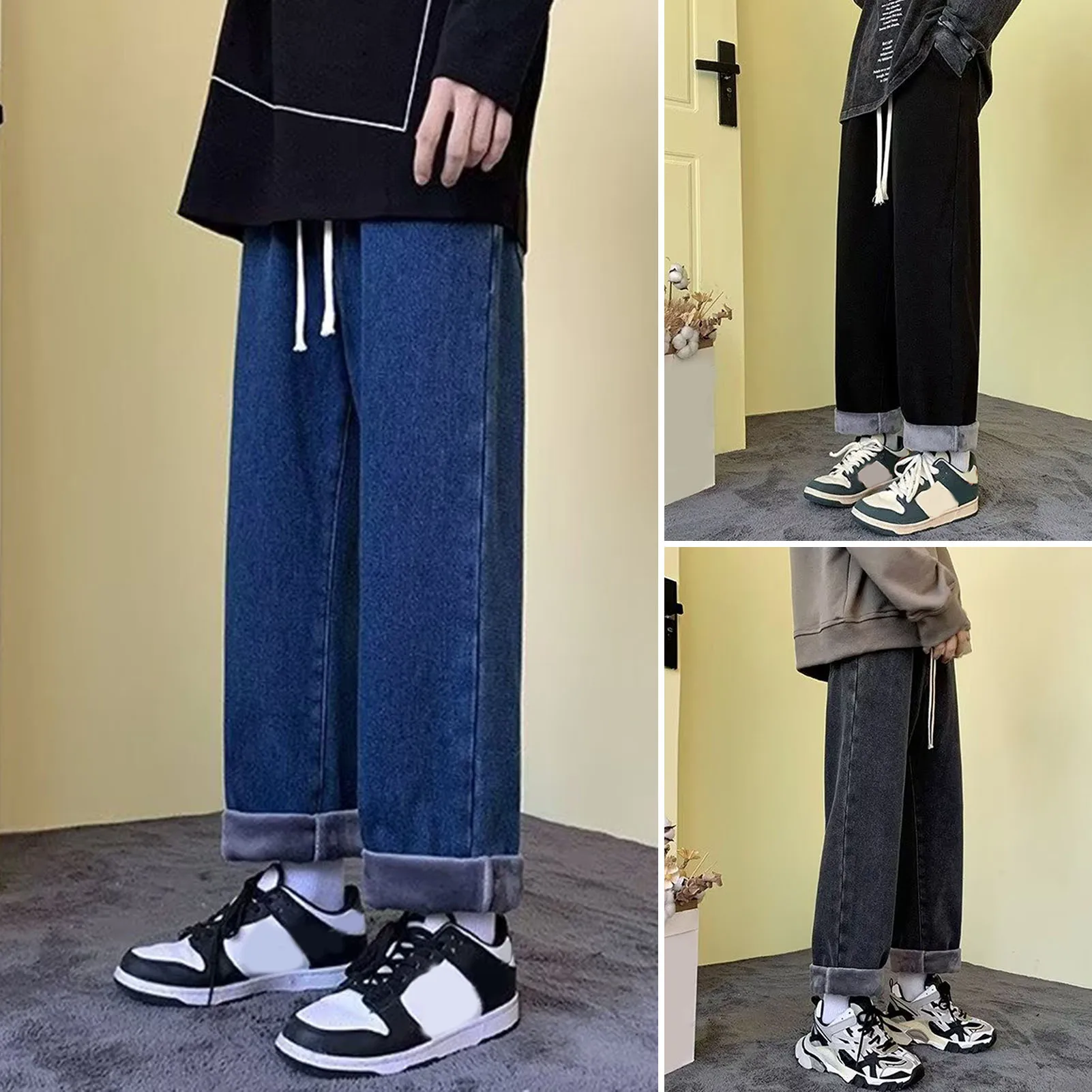 2023 봄 여름 코튼 조깅 바지 남성 바지 하라주쿠 카고 청바지 캐주얼 하렘 데님 한국 힙합 트레이닝 복 남성 바지