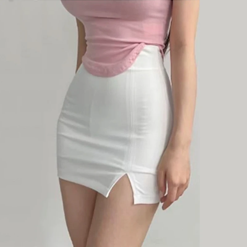 South korea Dongdaemun Sexy High Waist Sheath Split with  Short dress Flattering Female Sle All-Match Skirt Fashion