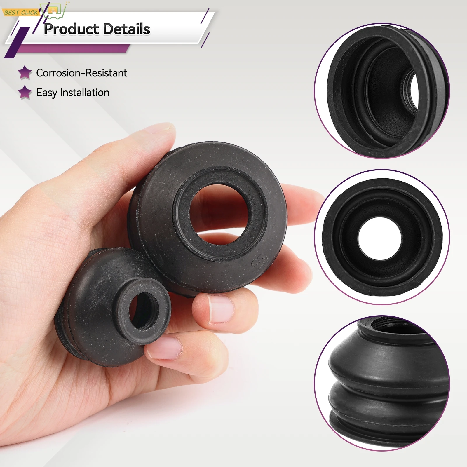 

7SizeX2 Car Accessories Dust Boot Covers Suspension Steering Ball Joint Boot Caps Track Tie Rods Linkage Kits End Set Protection