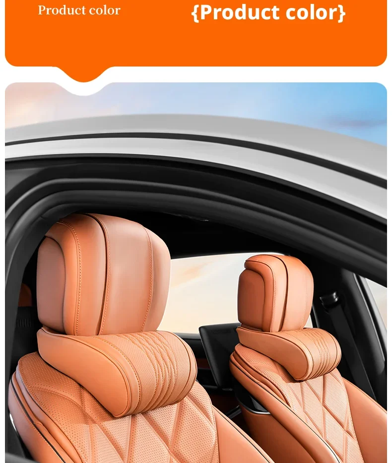 Luxuriöses Nappa-Leder-Latex-Nackenkissen für XPENG G3i P7 P7i P7+ G6 G9 G7 EREV X9 MONA M03 GX – Ergonomische Unterstützung für den Auto-Rückenbereich – Detail 16