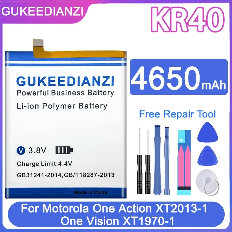 

GUKEEDIANZI Новый 4650 мАч KR40 KR 40 Сменный аккумулятор для мобильного телефона Motorola Moto One Action XT2013-1/One Vision XT1970-1