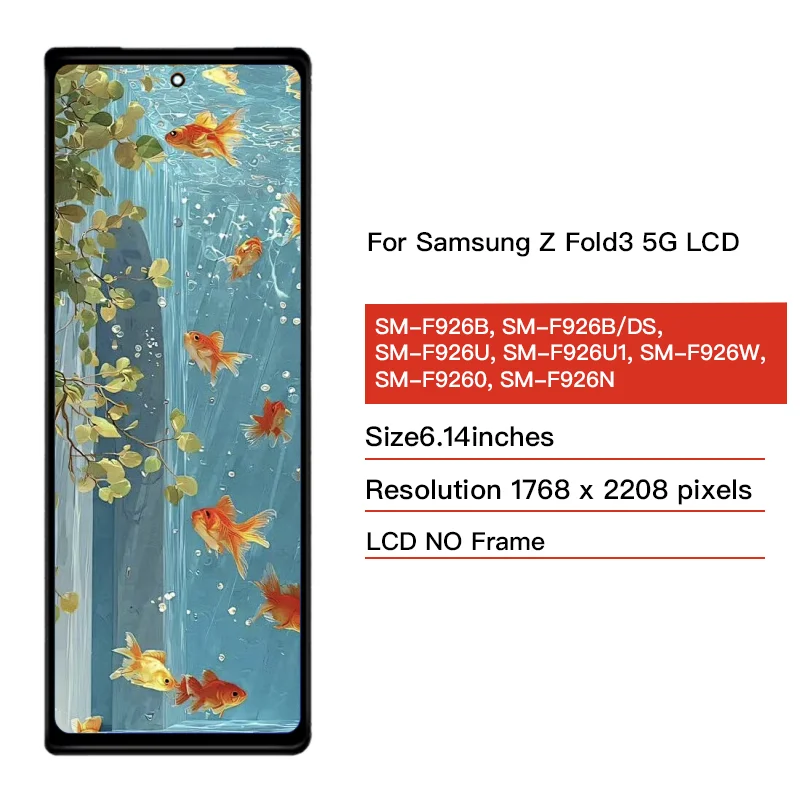 TFT For Samsung Z Fold3 Screen For Samsung Z Fold 3 F926 F926B F9260 LCD Display Touch Screen Digitizer Assembly Replacement
