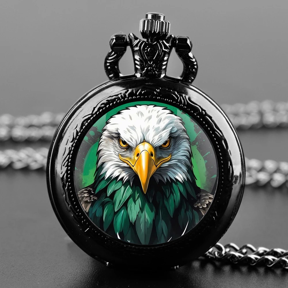 

Classic American Presidential Torch Eagle Free Design Pocket Watch for Men and Women Vintage Quartz Arabic Numeral Pendant ClocK