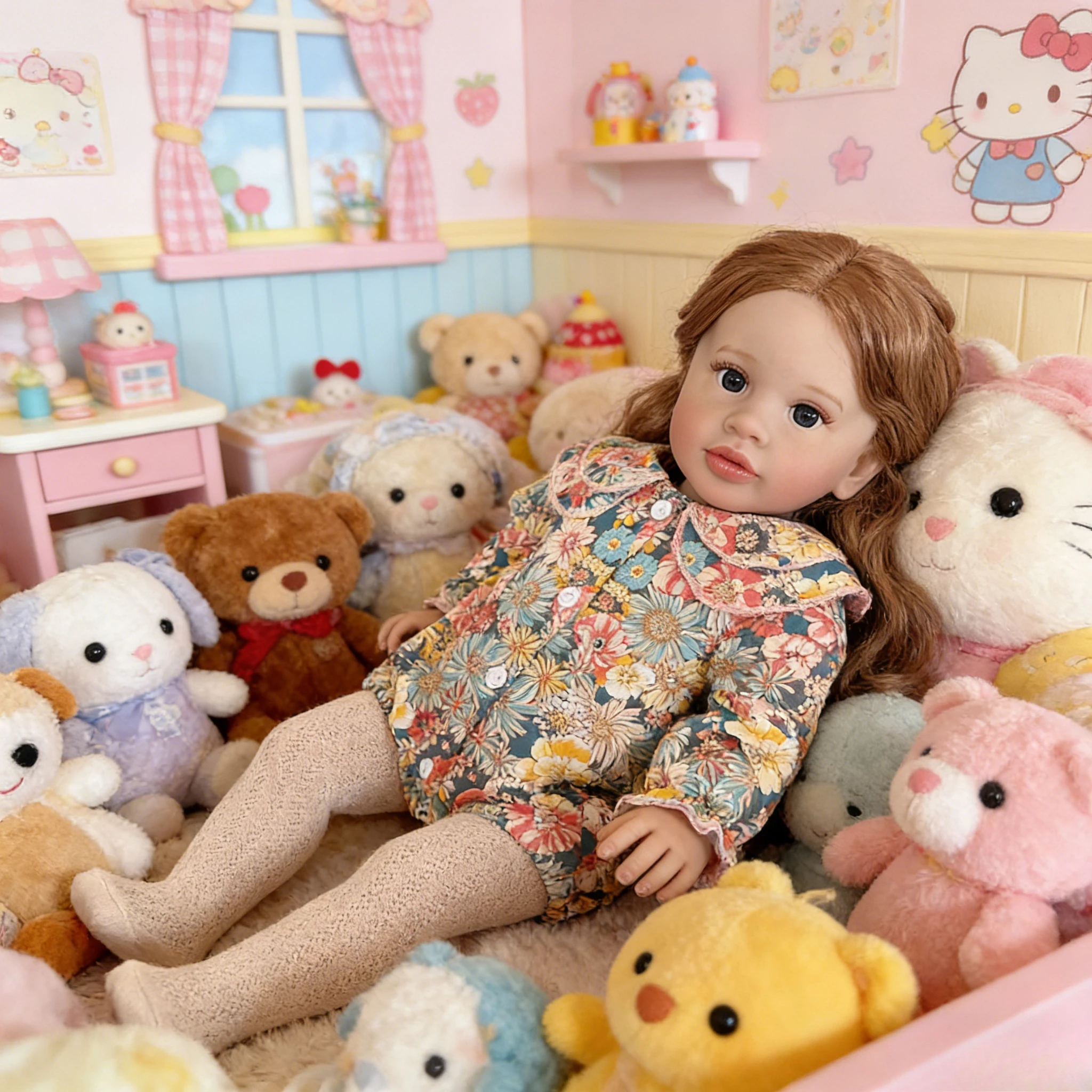 66cm Lifelike Pippa Toddler Reborn Doll 3D Handmade Soft Touch Full Body Realistic Bebe Art Collectible Girl Toy