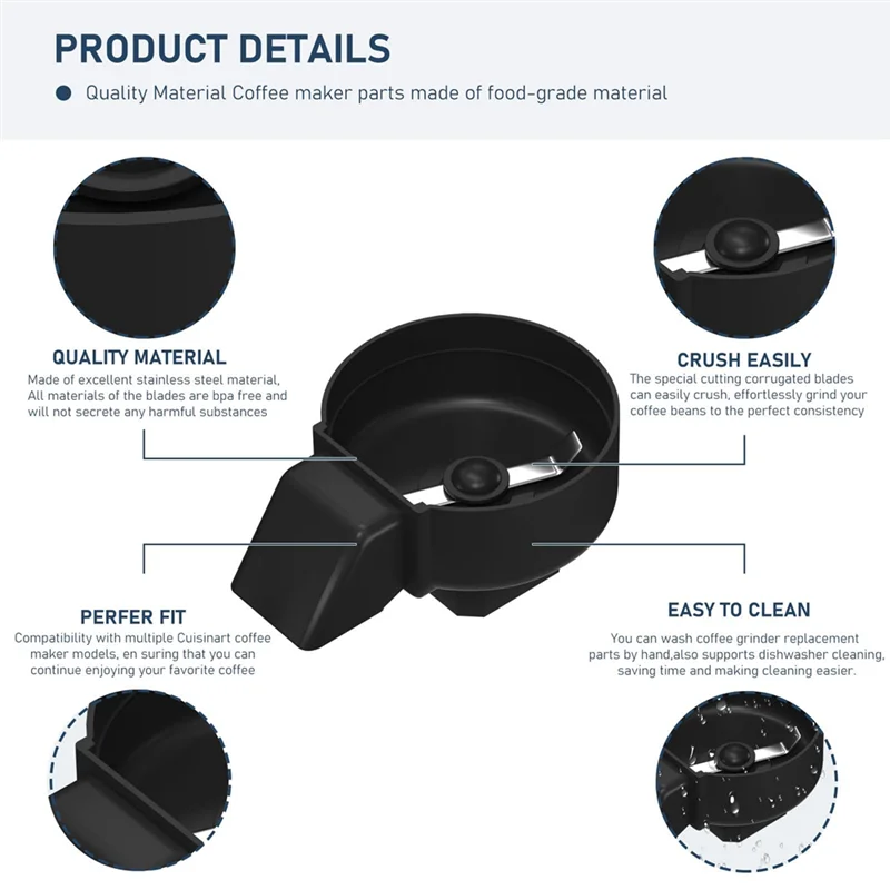 LITE-DGB-500GRD سلة طاحونة صانع القهوة لـ Cuisinart نماذج متعددة DGB-475 ، DGB-475BK قطع غيار مطحنة القهوة
