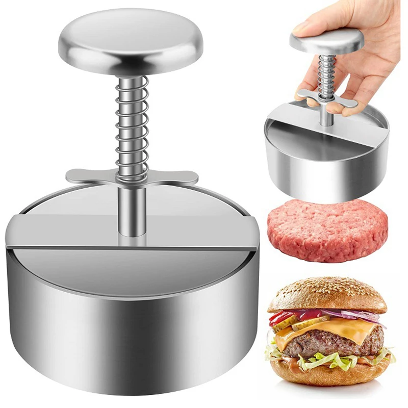 

Hamburger Press Burger Patty Maker 304 Stainless Steel Pork Beef Burgers Manual Press Mold for Grill Griddle Meat Tool