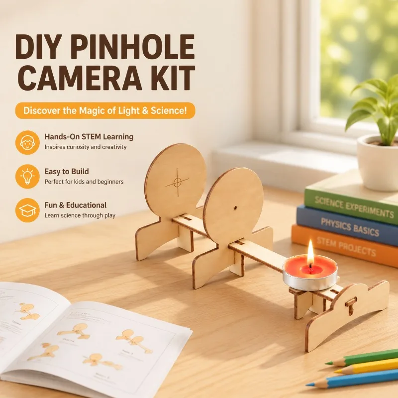 DIY Pinhole Imaging Assembly Kit Physics Science Experiment Package Educational Handmade Toy for Kids Primary Students Learning