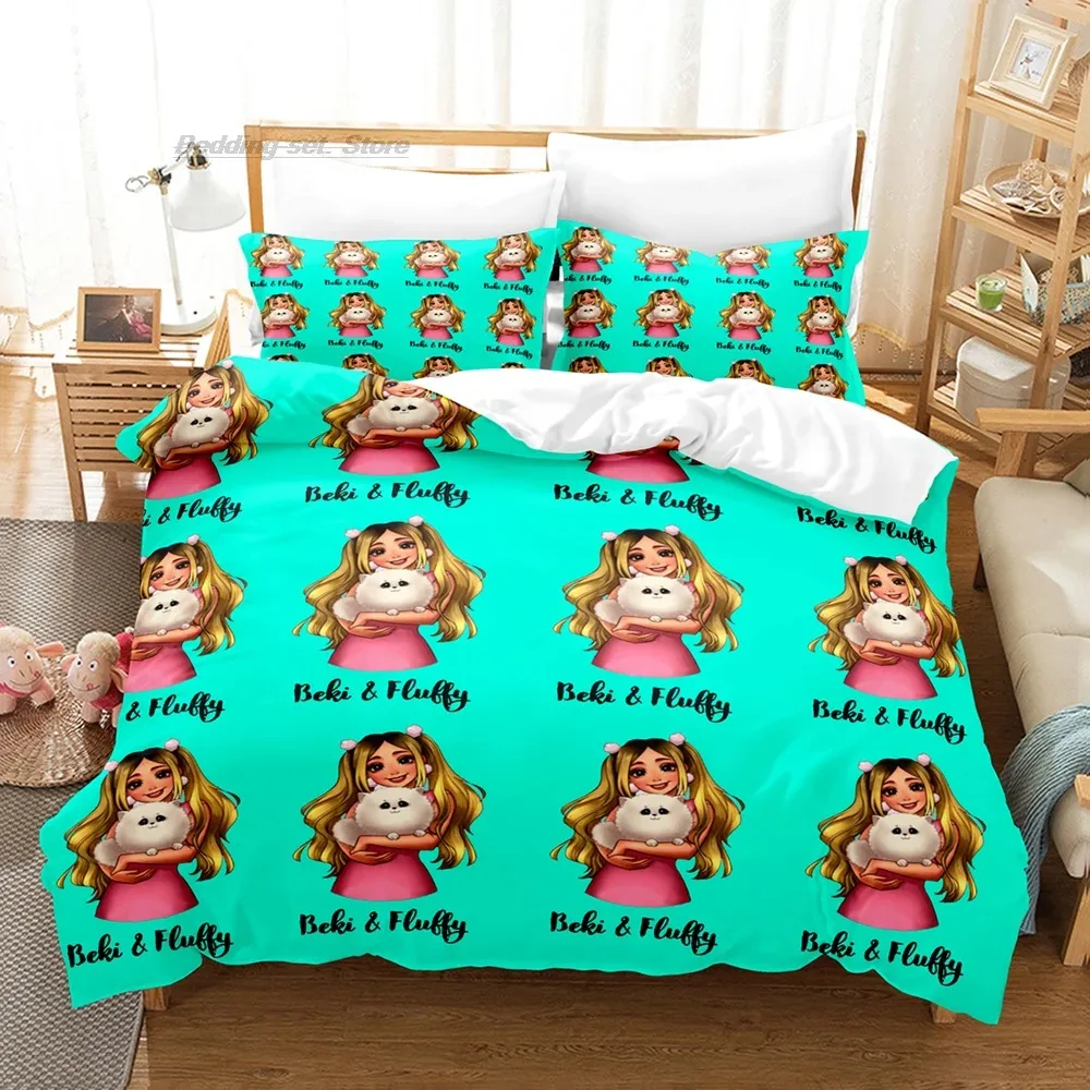 Rebekah Wing Merch Beki & Fluffy Bedding Set Single Twin Full Queen King Size Bed Set Aldult Kid Bedroom Duvetcover Sets 3D