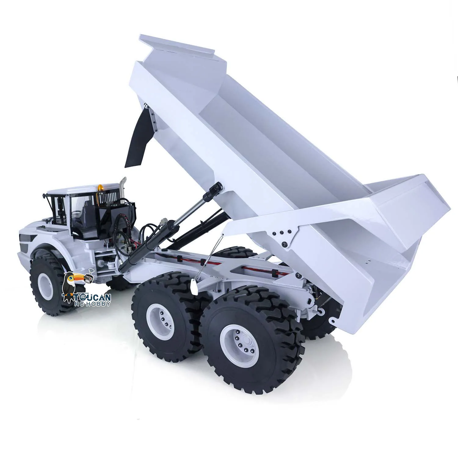 XDRC 1/14 Skala A40G Metalowy Hydrauliczny RC Ciężarówka Zespolona 6x6 Wywrotka Symulacja Pełny Dźwięk Światło Radio Silnik Model Zabawka Wywrotka