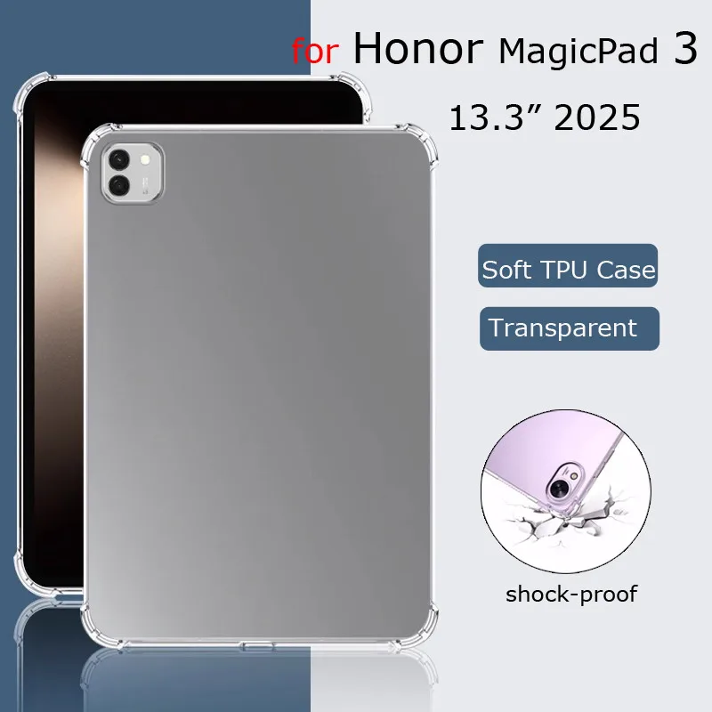 

for Honor MagicPad 3 13.3“” 2025 Pad 10 9 12.1 GT Pro Pad GT2 Pro 12.5 Inch MagicPad 2Clear,Ultra Transparent Soft TPU Back Case