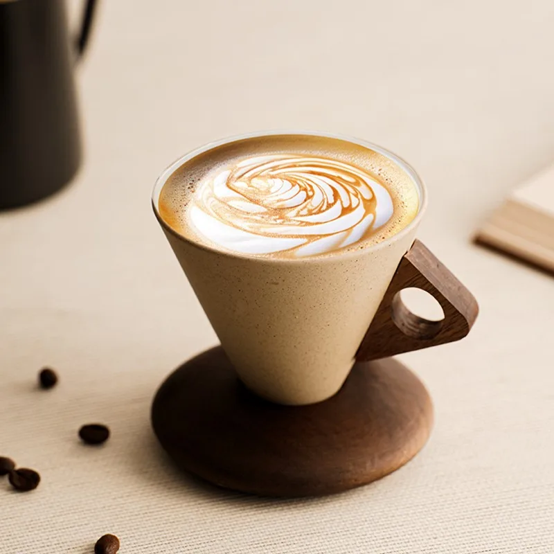 Middle Ancient Style Creative Coarse Pottery Coffee Cup, Mug, High-end Niche Exquisite American Latte Coffee Ceramic Special Cup