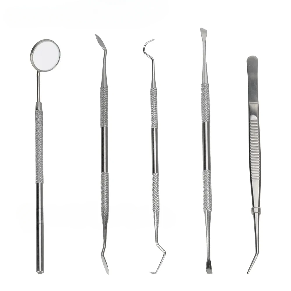 

5pc/3pc Dentals Mirror Stainless Steel Dentist Prepared Tool Set Probe Tooth Care Kit Instrument Tweezer Hoe Sickle Scaler