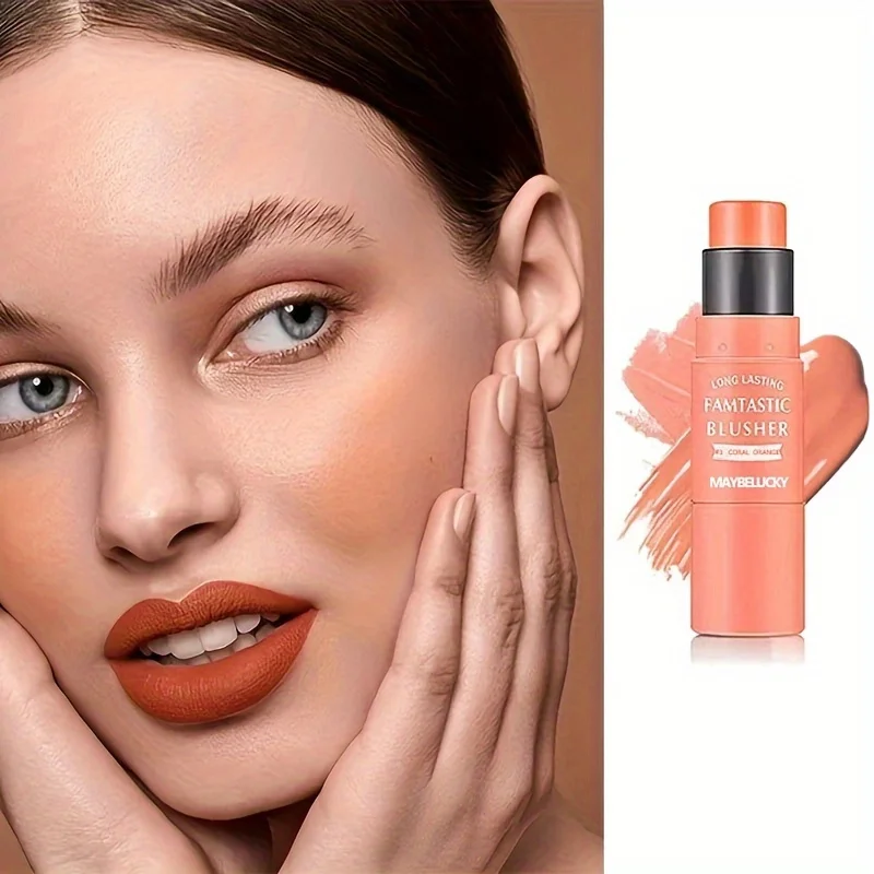 Bâton de fard à joues en éponge, velours 256, rouge facial à usage touristique pour améliorer les documents et éclaircir le fard à joues facial, cosmétiques de maquillage