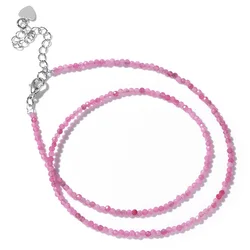 Red Pink Tourmaline Bead Necklace Simple Small Quartzs Howlite Gem Stone Choker Healing Reiki Fashion Female Jewelry Gift